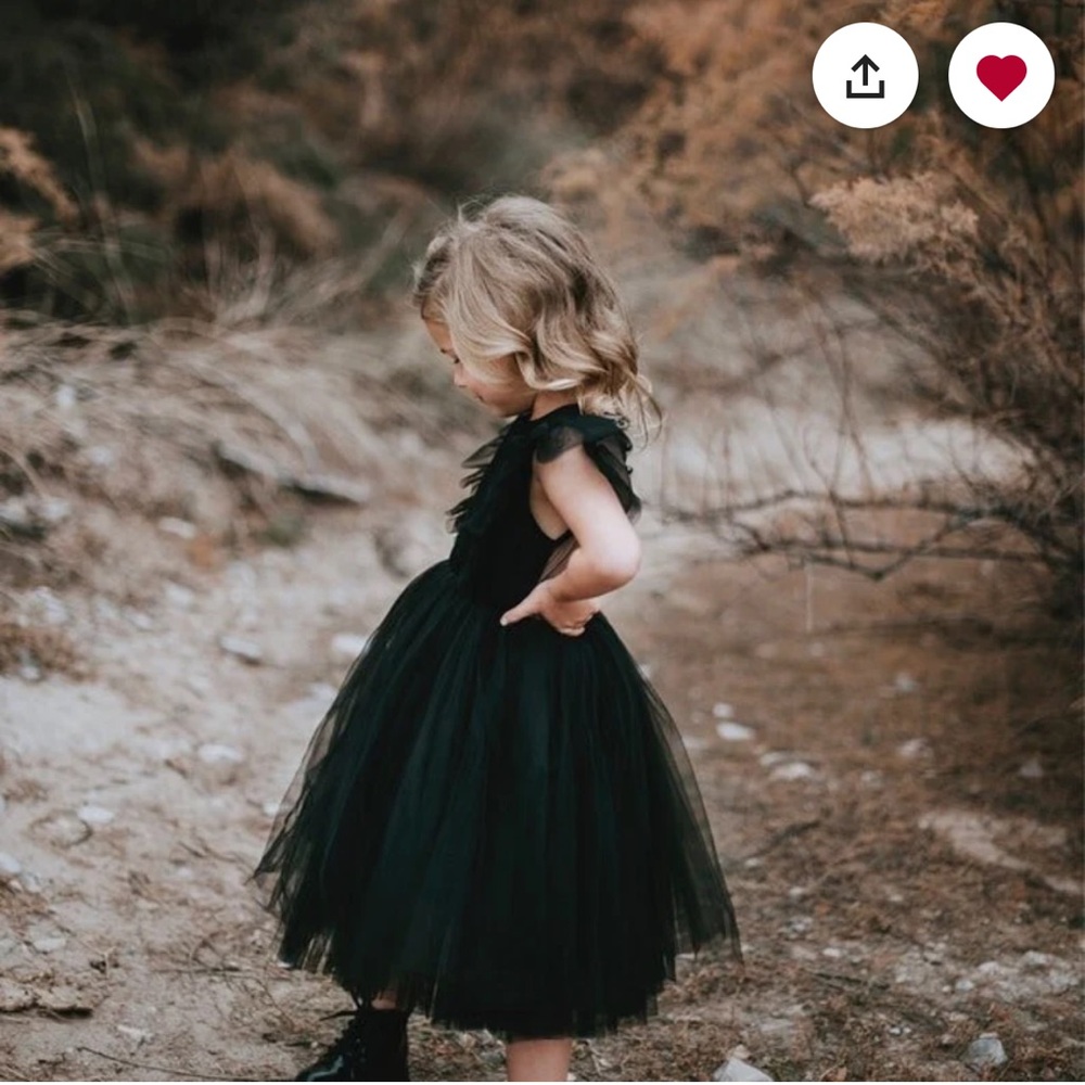 Elegant Black Tulle Dress for Toddlers